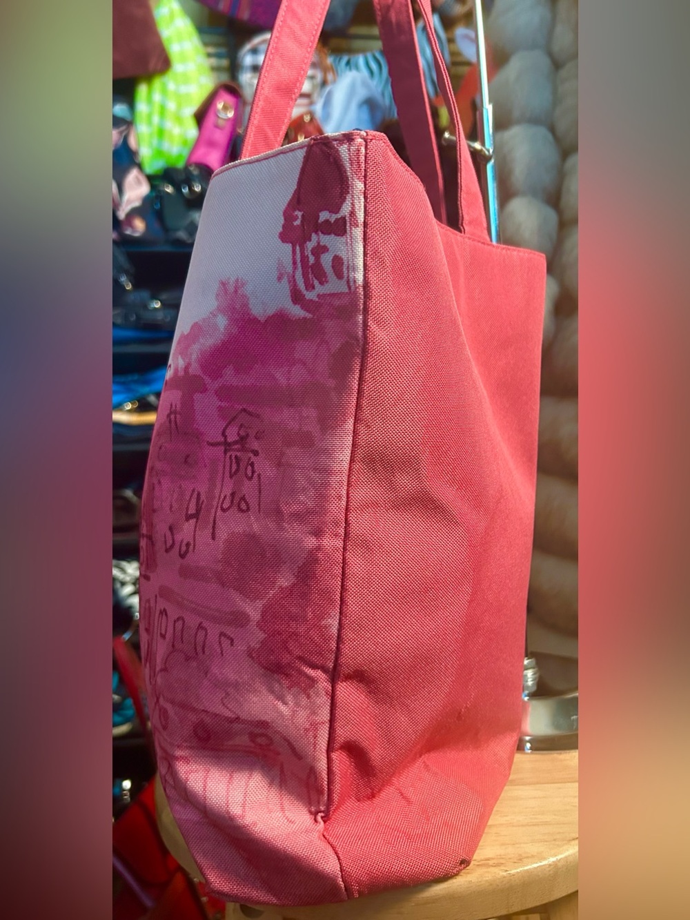 Lancôme Pink Paris Eiffel Tower Canvas Tote Bag with Double Handles LIKE NEW! - Picture 4 of 8